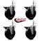 Service Caster 5'' Hard Rubber Wheel Swivel 7/16'' Grip Ring Stem Caster Set with Brake, 4PK SCC-GR20S514-HRS-PLB-716138-4 - alternate 3
